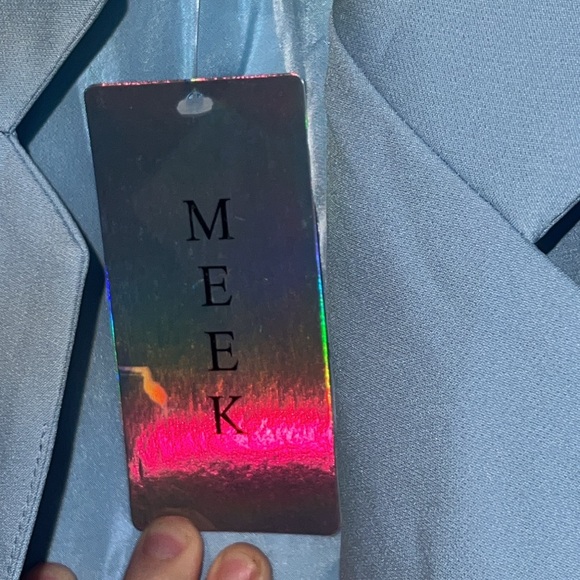 NWT Meek Fifth Avenue Oversized Light Blue Blazer Size medium - Picture 6 of 7
